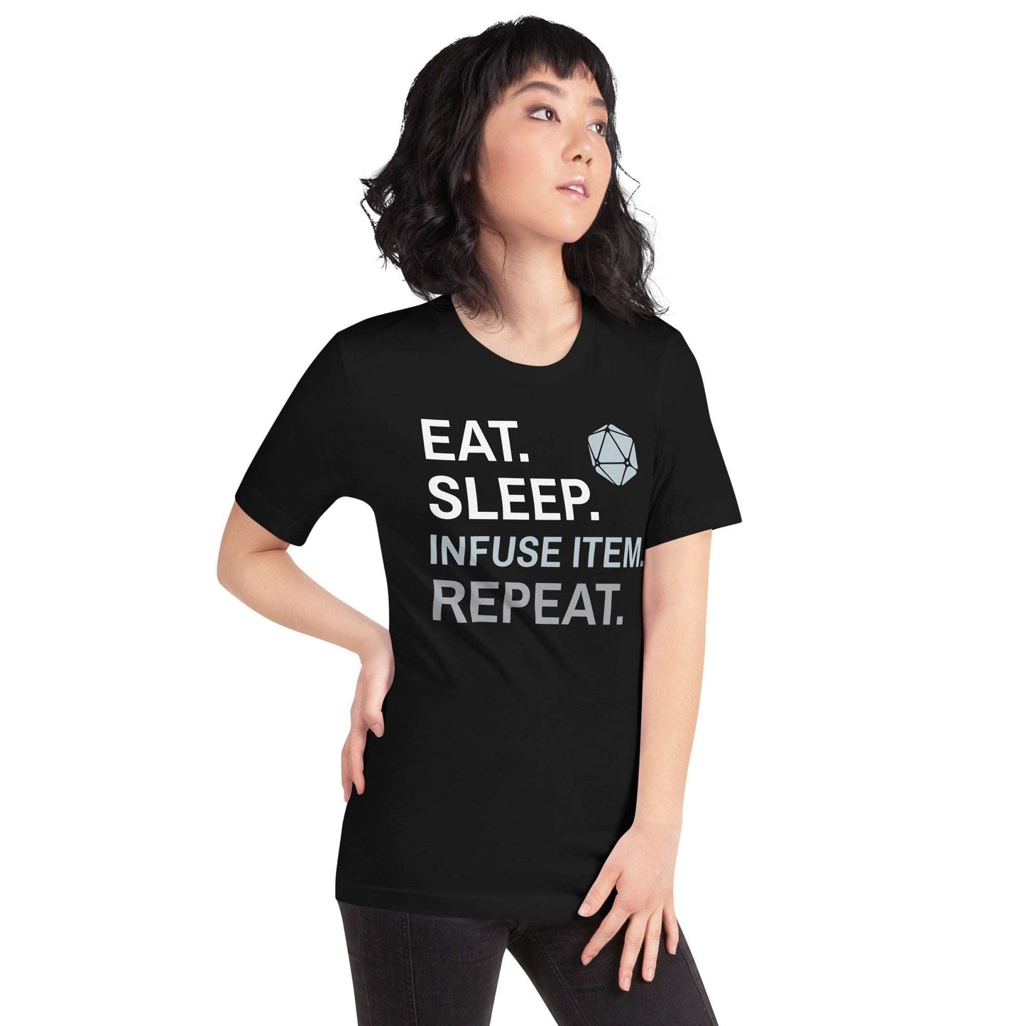 Artificer Class T-Shirt – 'Eat, Sleep, Infuse Item, Repeat' – Dungeons & Dragons Artificer Apparel T-Shirt