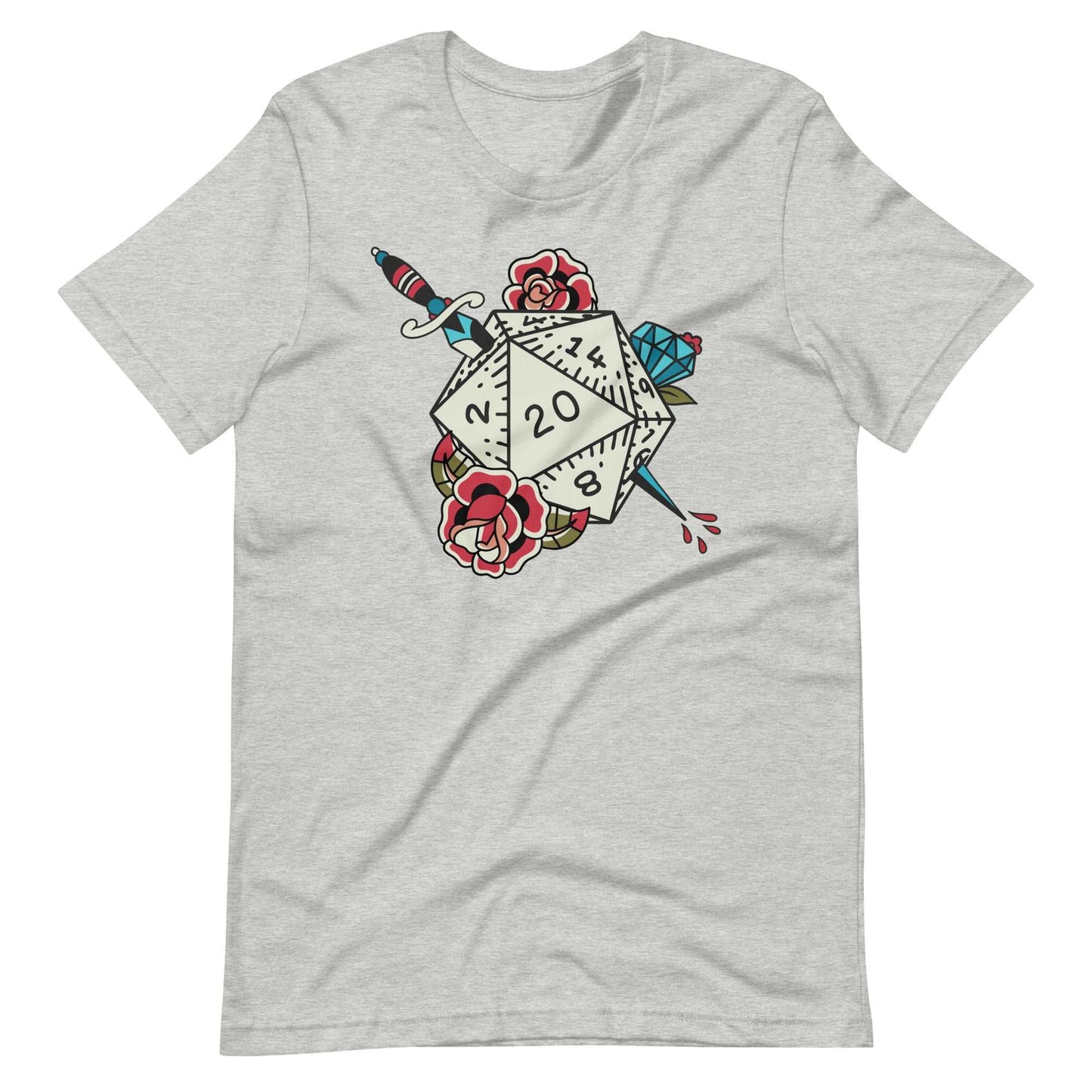 D20 Tattoo T-shirt - Dungeons & Dragons D20 Unisex Tee T-Shirt Athletic Heather / S