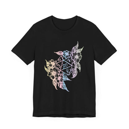 D&D D20 Flower Shirt - Dungeons & Dragons T-shirt T-Shirt Black / S