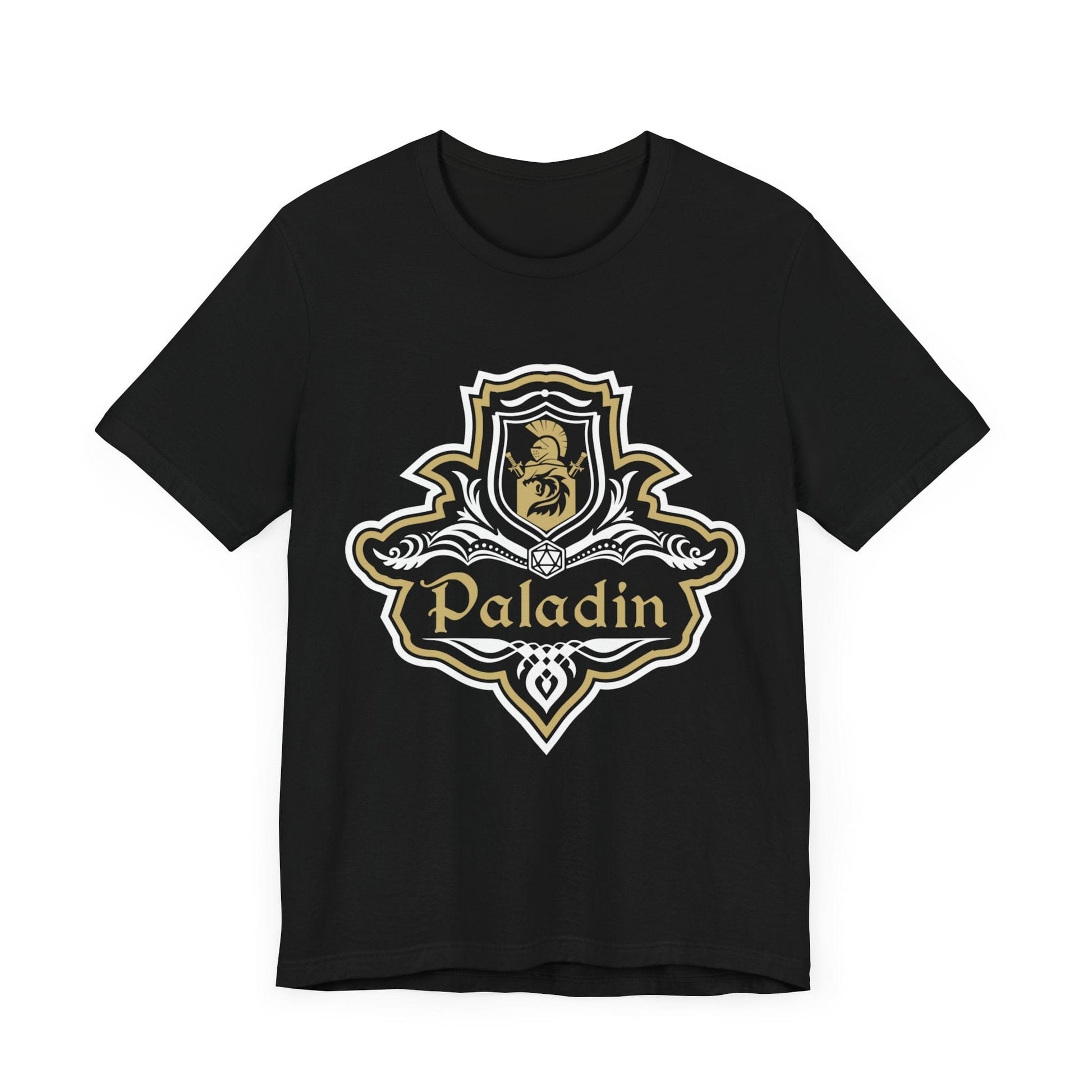 D&D Paladin Class Fancy Emblem T-Shirt T-Shirt Black / S