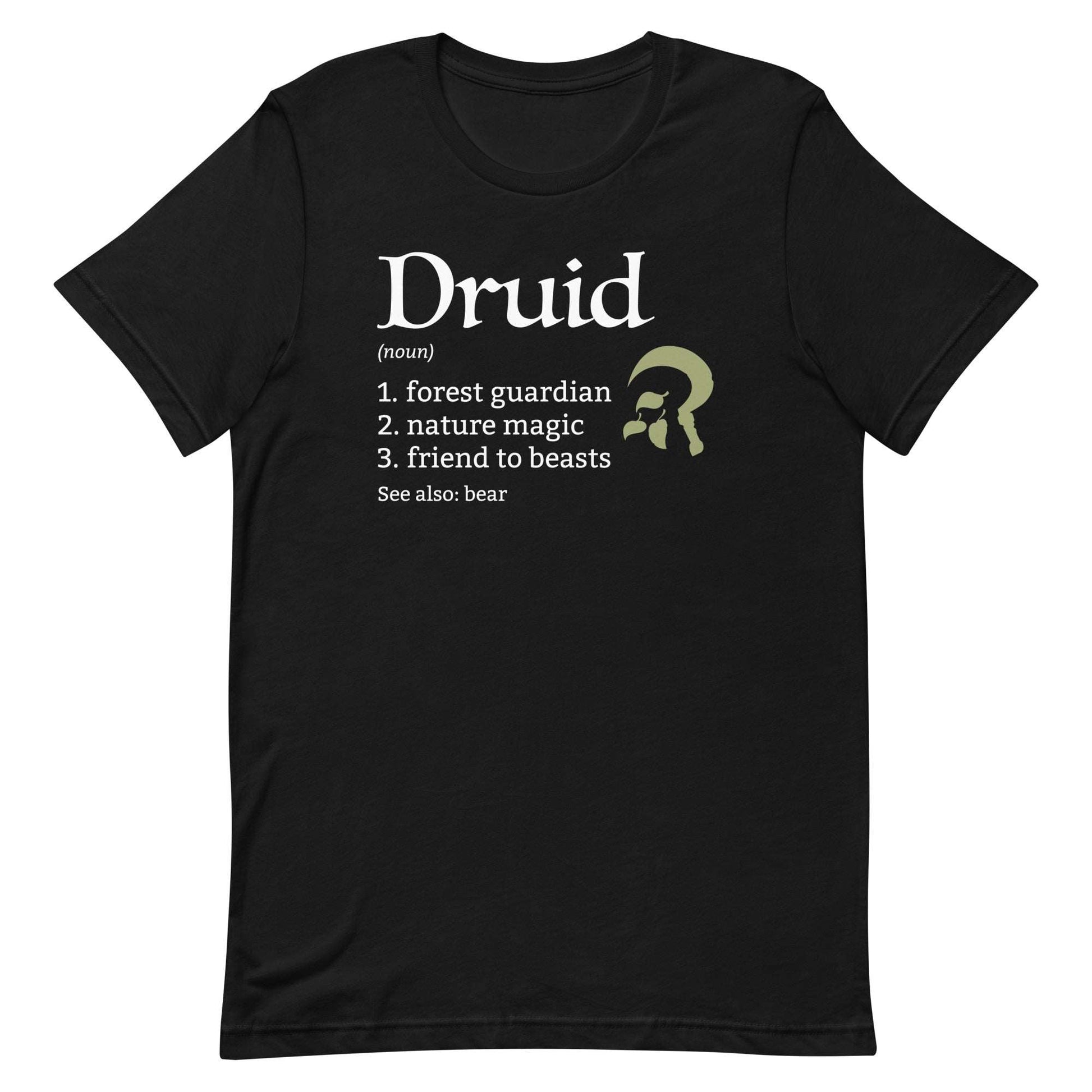 Druid Class Definition T-Shirt – Funny DnD Definition Tee T-Shirt Black / S