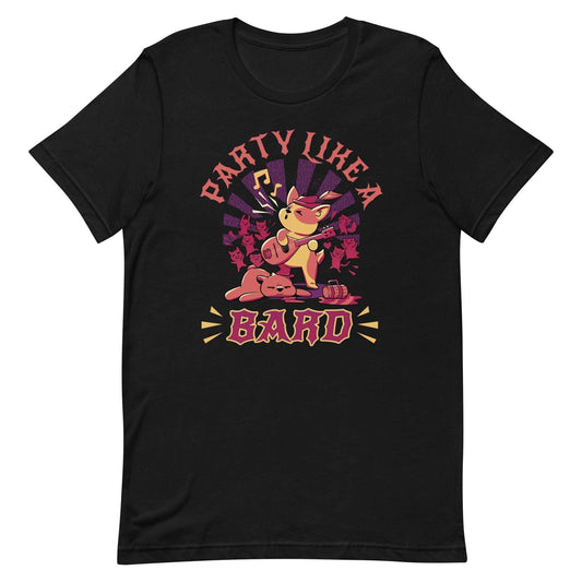 Kawaii Bard DnD Shirt - Party Like a Bard T-Shirt Black / XS