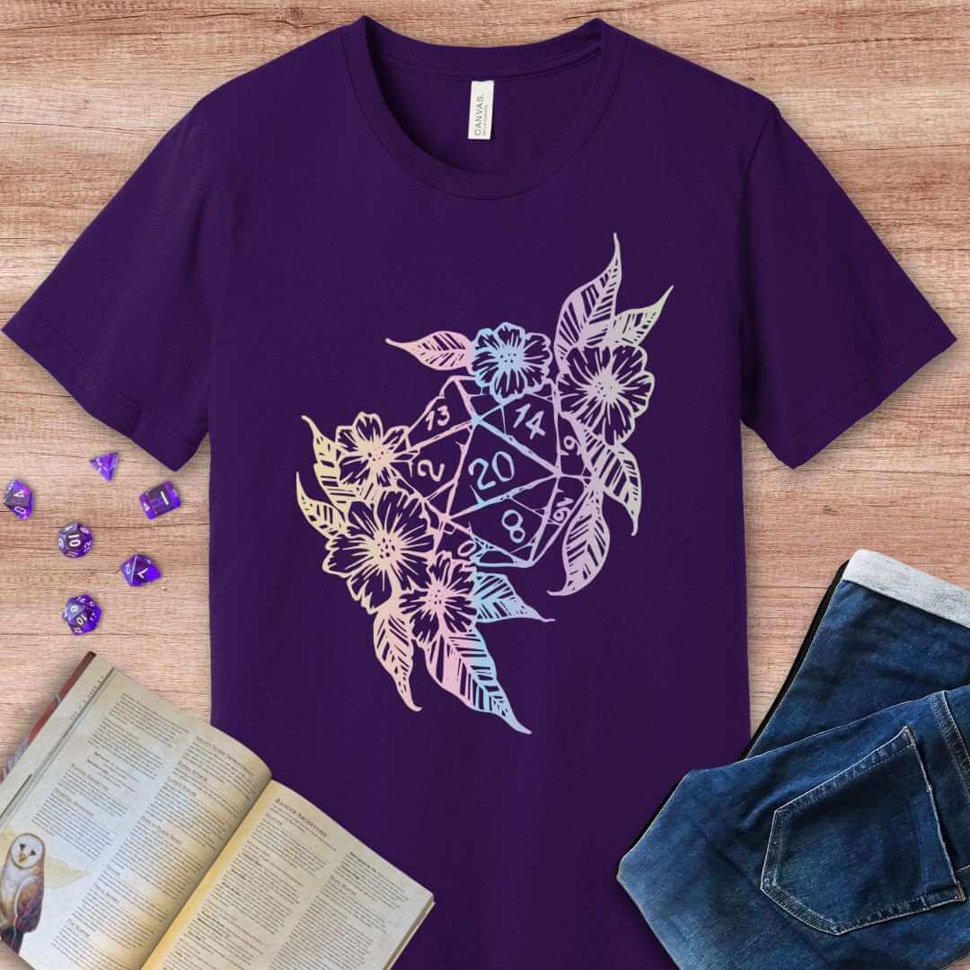 D&D D20 Flower Shirt - Dungeons & Dragons T-shirt T-Shirt