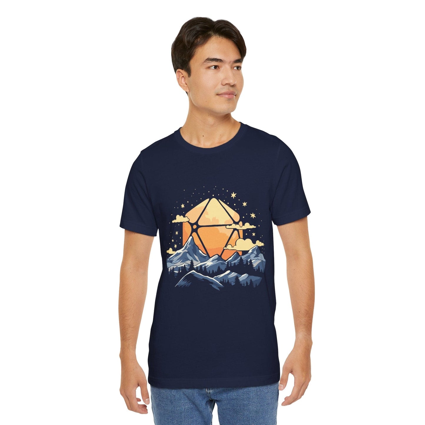 D20 Sun Landscape Blue Orange T-Shirt