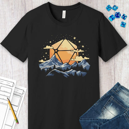 D20 Sun Landscape Blue Orange T-Shirt