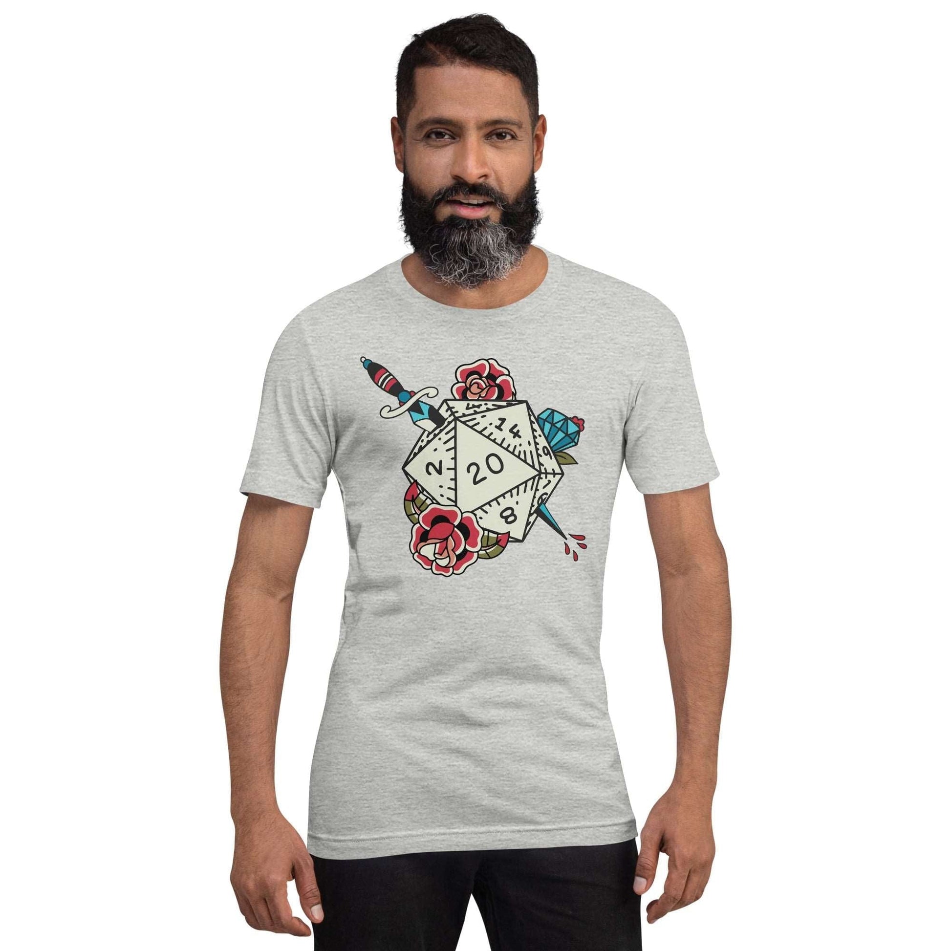 D20 Tattoo T-shirt - Dungeons & Dragons D20 Unisex Tee T-Shirt