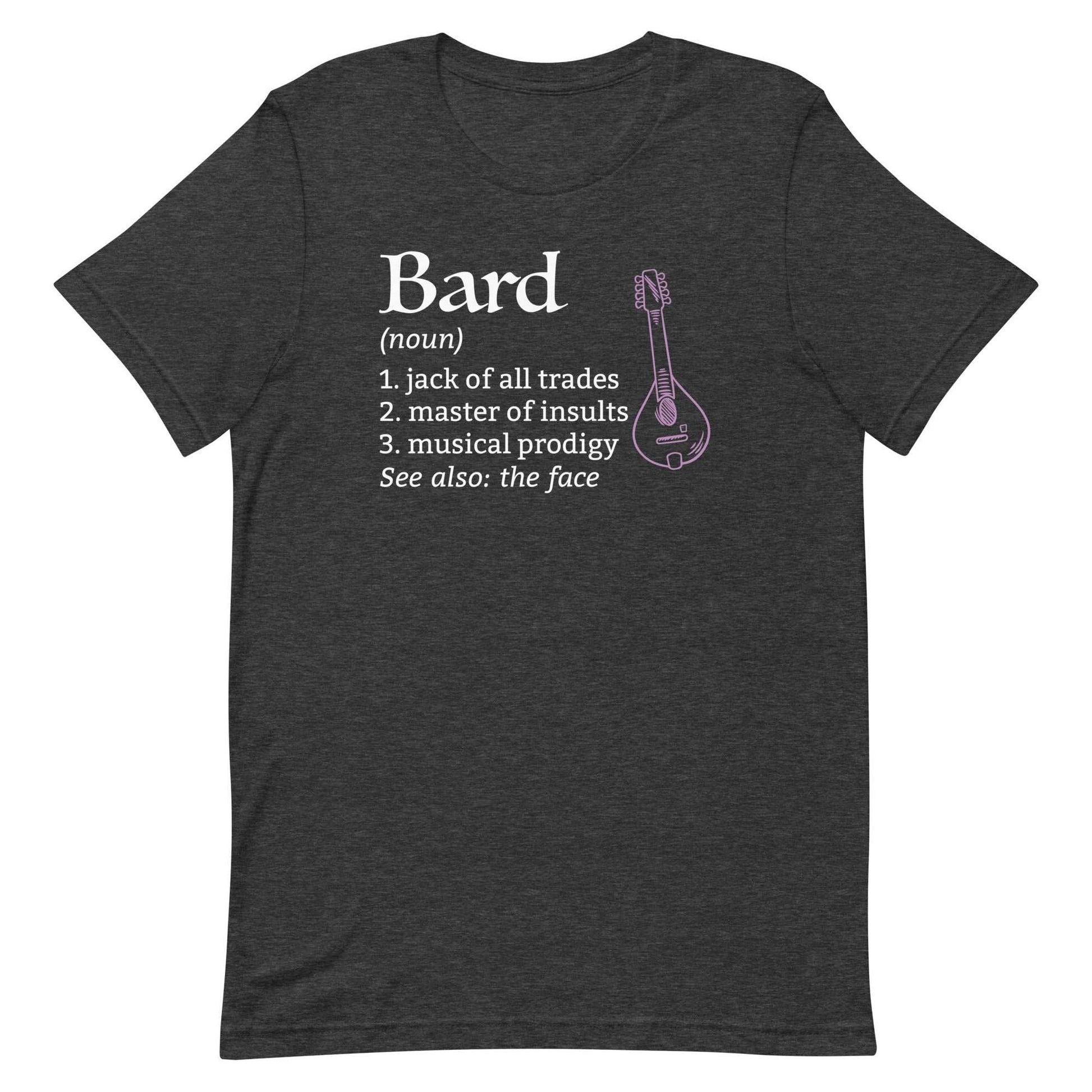 Bard Class Definition T-Shirt – Funny DnD Definition Tee T-Shirt Dark Grey Heather / S