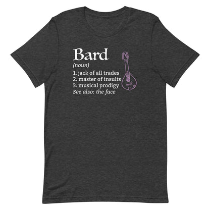 Bard Class Definition T-Shirt – Funny DnD Definition Tee T-Shirt Dark Grey Heather / S