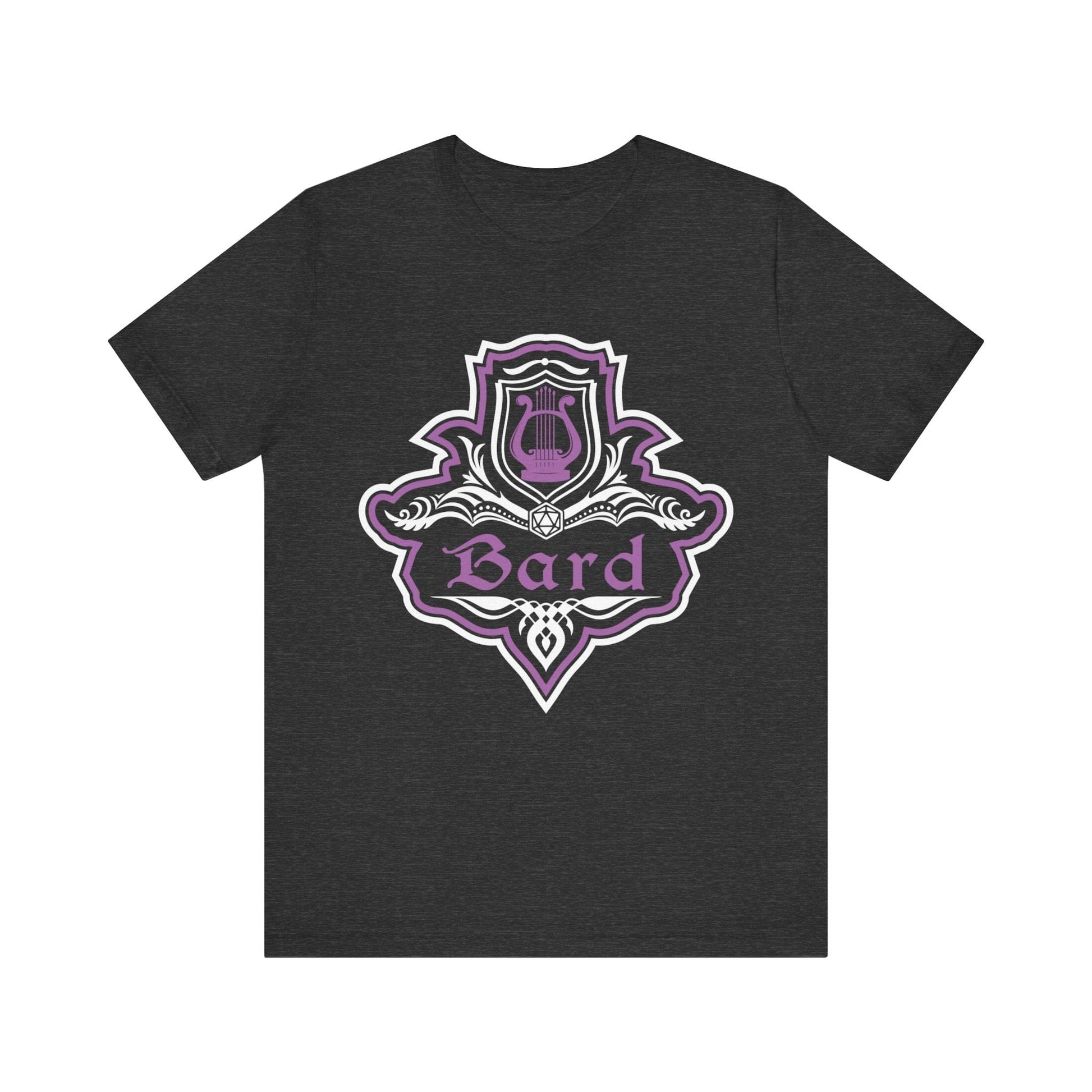 D&D Bard Class Fancy Emblem T-Shirt T-Shirt Dark Grey Heather / S