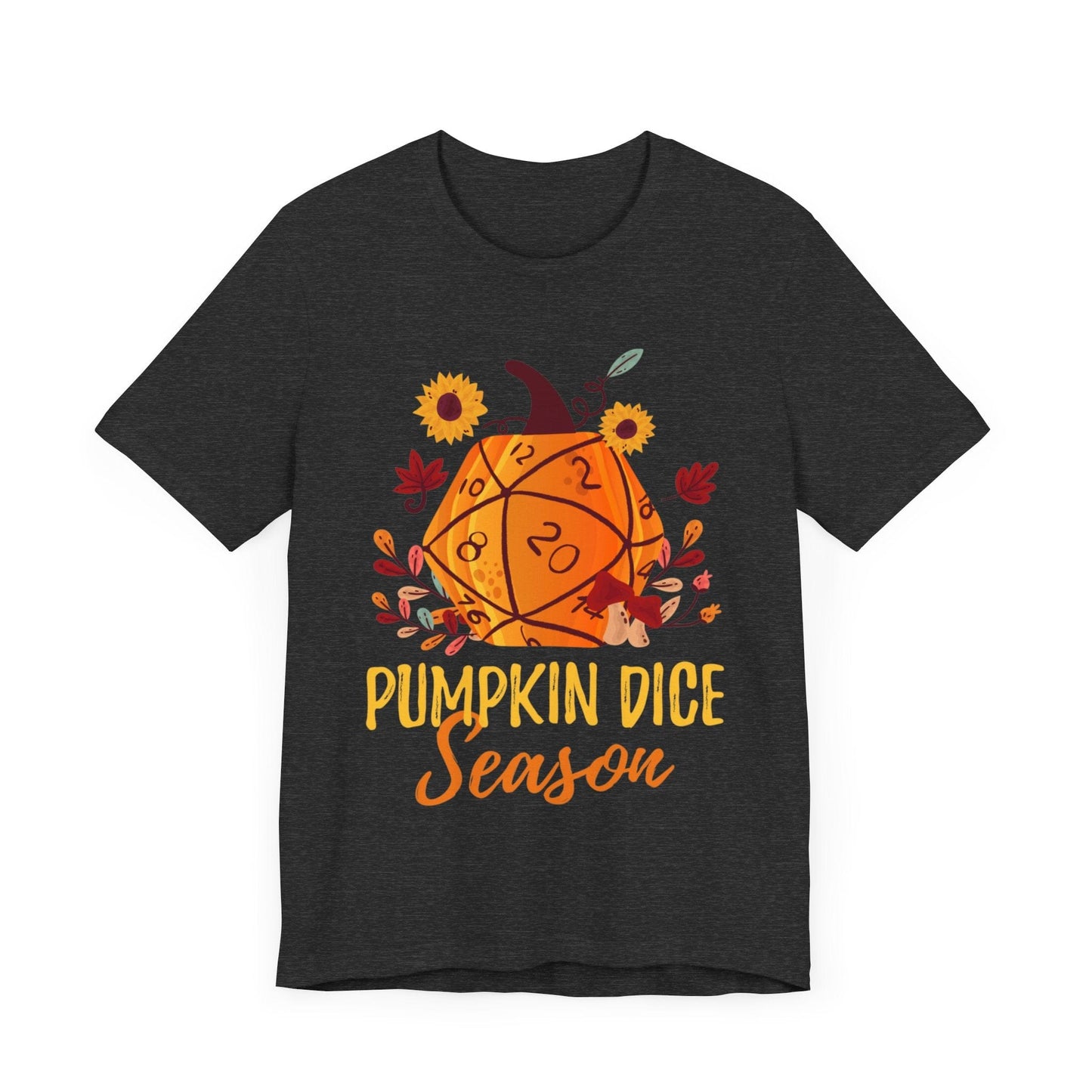 D&D Fall D20 Pumpkin Dice Season Shirt T-Shirt Dark Grey Heather / S