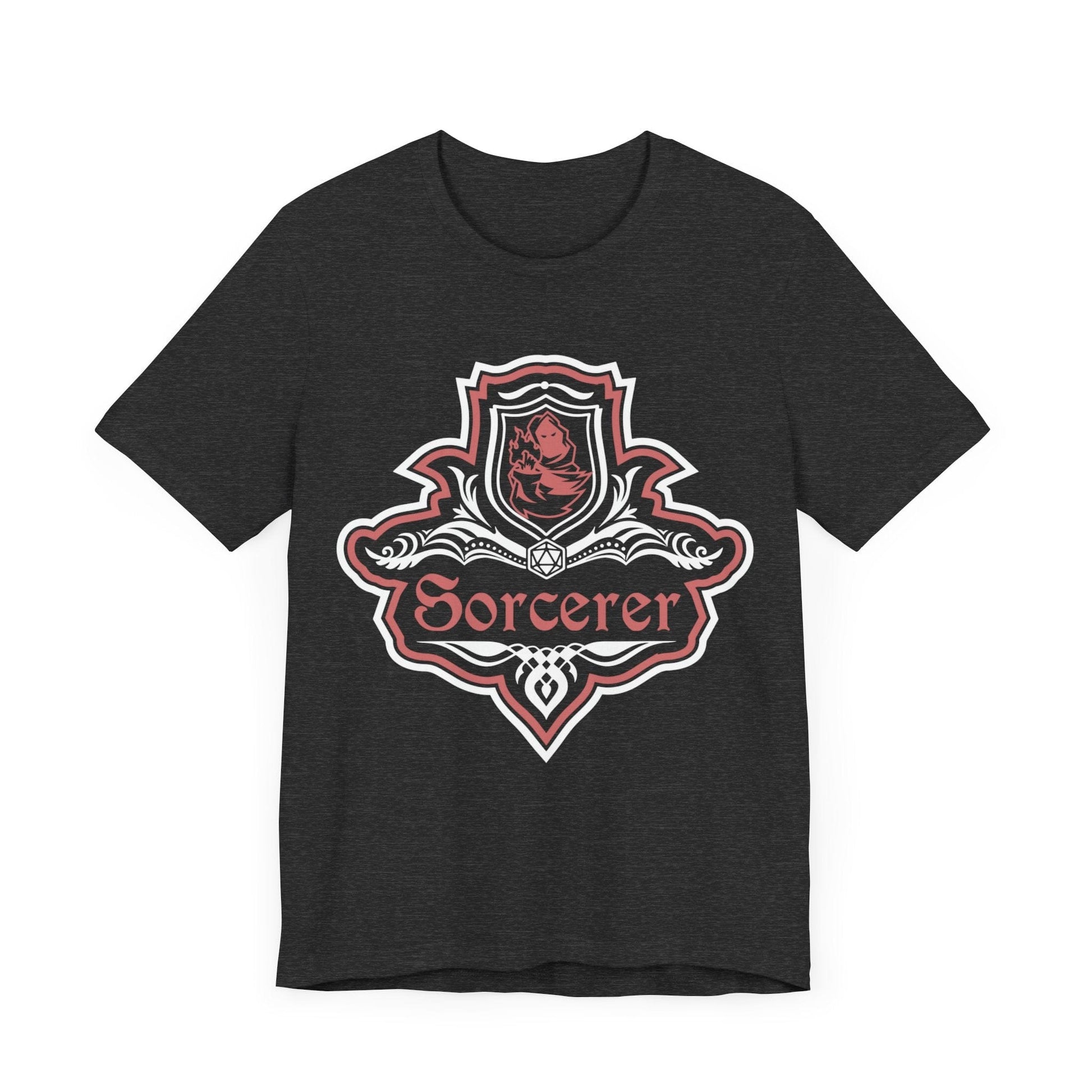 D&D Sorcerer Class Fancy Emblem T-Shirt T-Shirt Dark Grey Heather / S