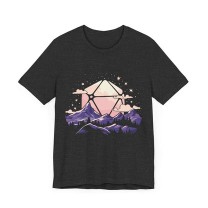 D20 Sun Landscape Purple Pink T-Shirt Dark Grey Heather / S