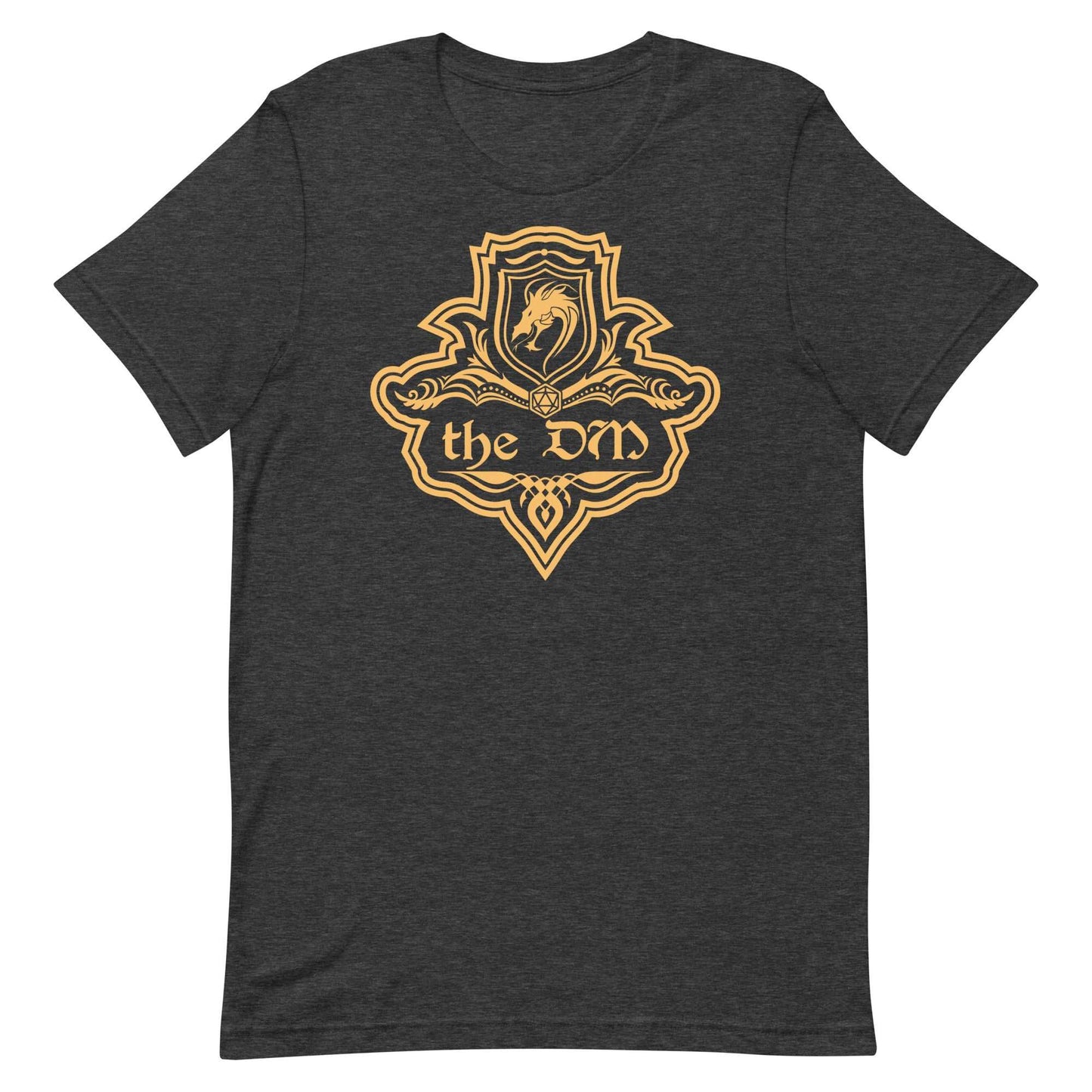 DnD Dungeon Master Emblem T-Shirt - Dungeons & Dragons DM Tee T-Shirt Dark Grey Heather / S
