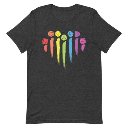 DnD Pride Shirt - Dungeons & Dragons Rainbow Heart T-shirt - RPG Pride Shirt T-Shirt Dark Grey Heather / S