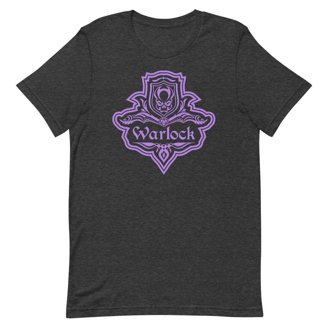 DnD Warlock Class Emblem T-Shirt - Dungeons & Dragons Warlock Tee T-Shirt Dark Grey Heather / S