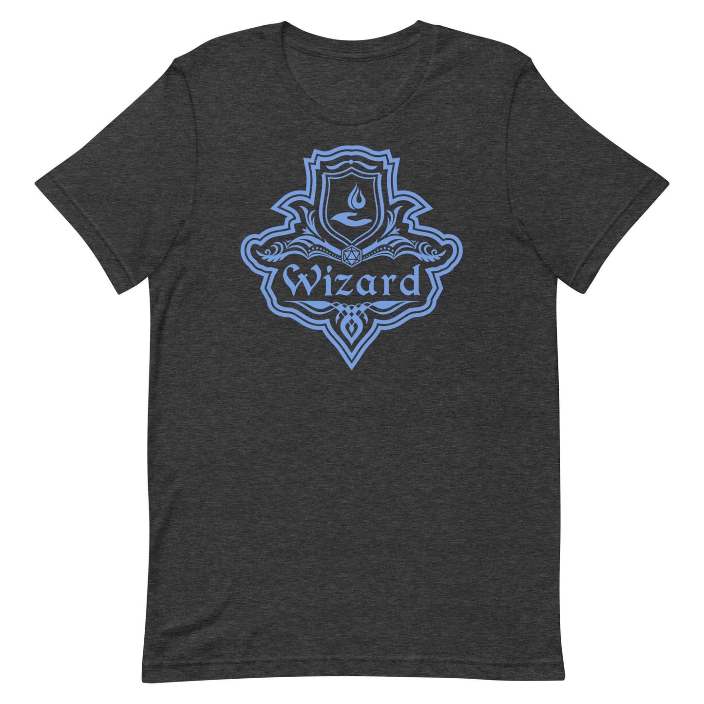 DnD Wizard Class Emblem T-Shirt - Dungeons & Dragons Wizard Tee T-Shirt Dark Grey Heather / S