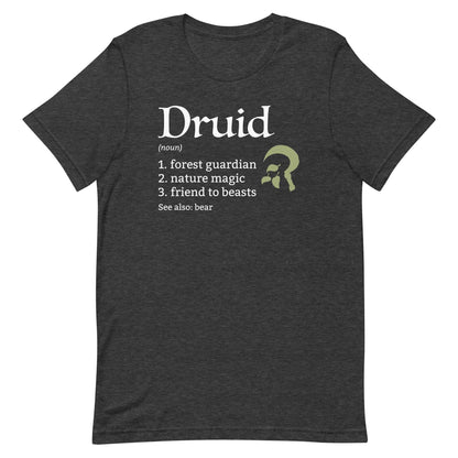 Druid Class Definition T-Shirt – Funny DnD Definition Tee T-Shirt Dark Grey Heather / S