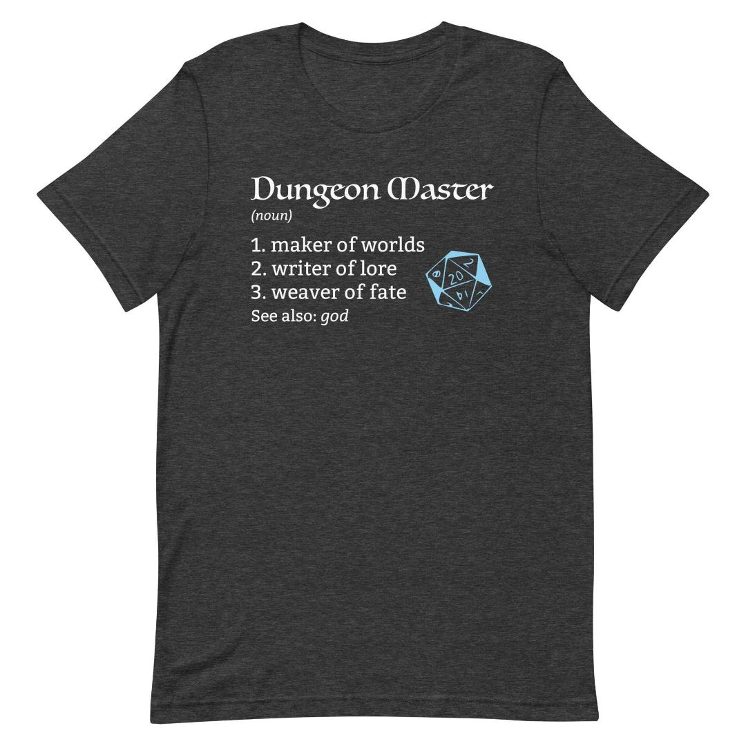 Dungeon Master Definition T-Shirt – Funny DnD DM Definition Tee T-Shirt Dark Grey Heather / S