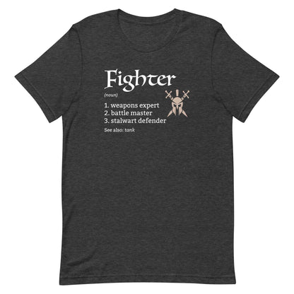 Fighter Class Definition T-Shirt – Funny DnD Definition Tee T-Shirt Dark Grey Heather / S