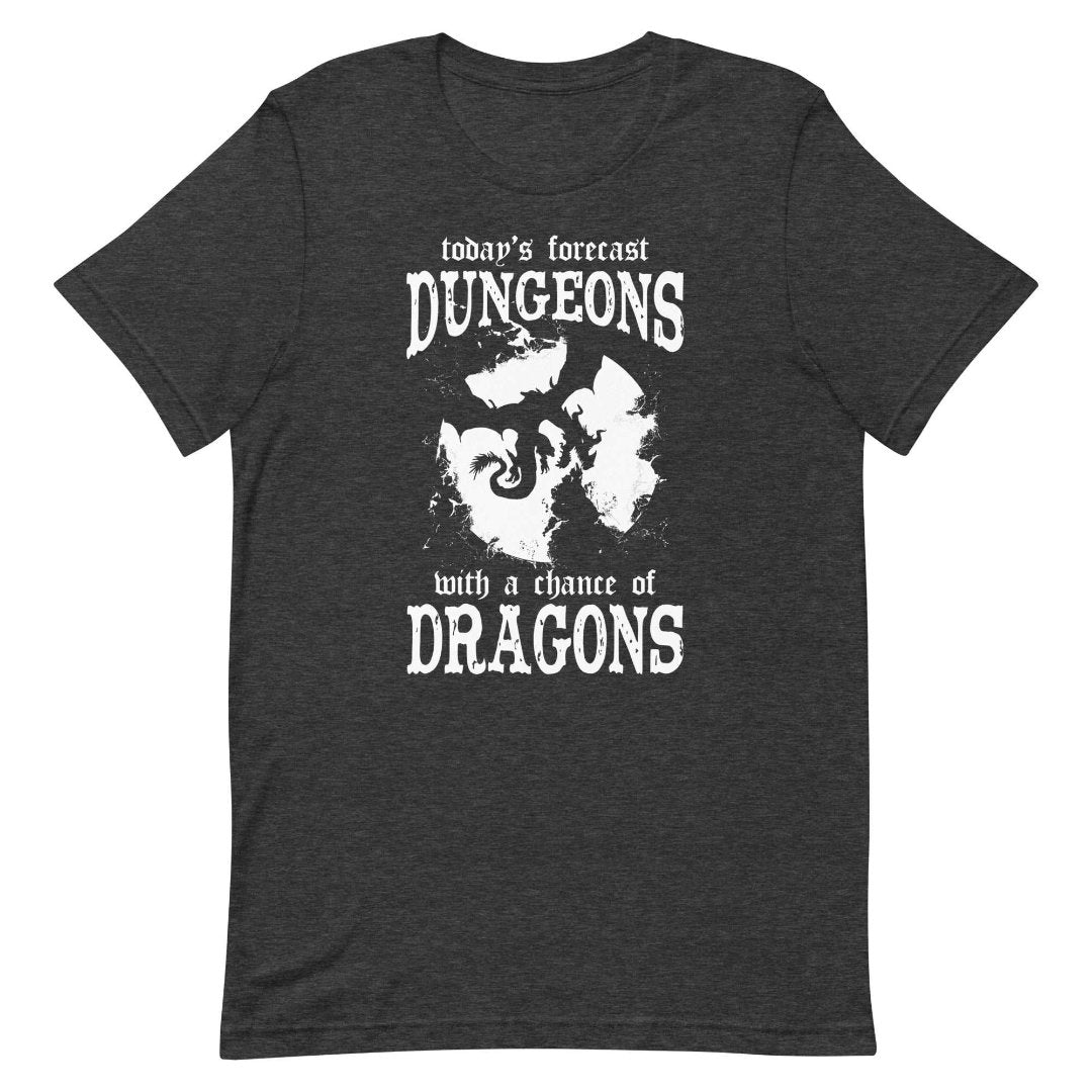 Funny DnD Weather Forecast Tshirt T-Shirt Dark Grey Heather / S