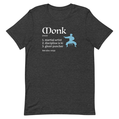 Monk Class Definition T-Shirt – Funny DnD Definition Tee T-Shirt Dark Grey Heather / S