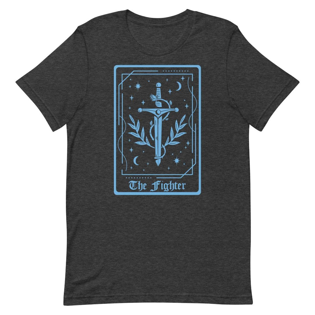 The Fighter Tarot Card T-Shirt – DnD Class Series T-Shirt Dark Grey Heather / S