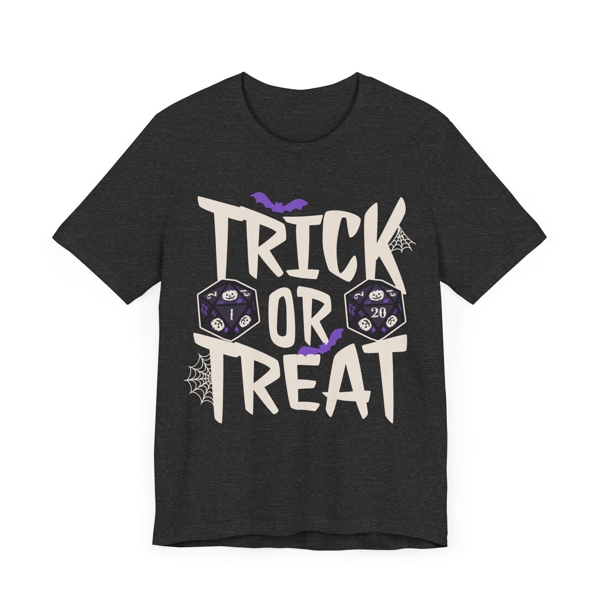 Trick or Treat Halloween Dice Shirt T-Shirt Dark Grey Heather / S