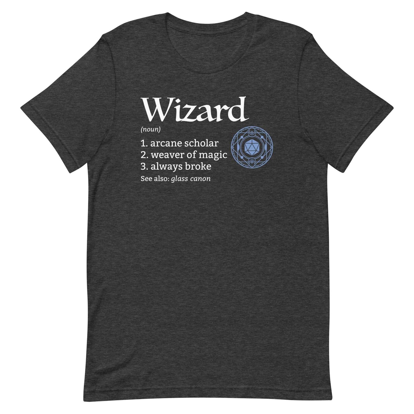 Printify T-Shirt Dark Grey Heather / S Wizard Class Definition T-Shirt – Funny DnD Definition Tee