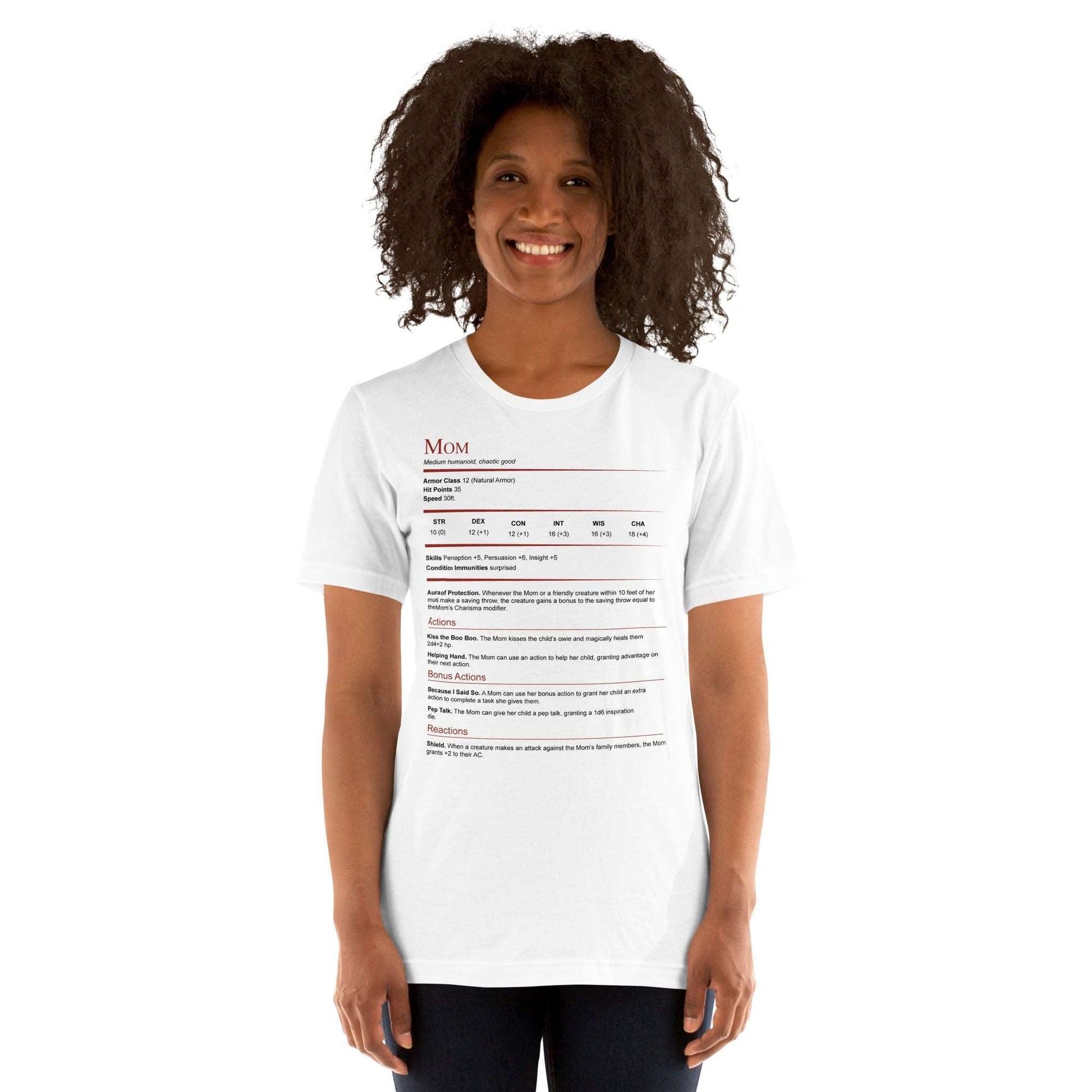 DnD Mom Stat Block Shirt - Dungeons & Dragons Mother's Day Gift T-Shirt