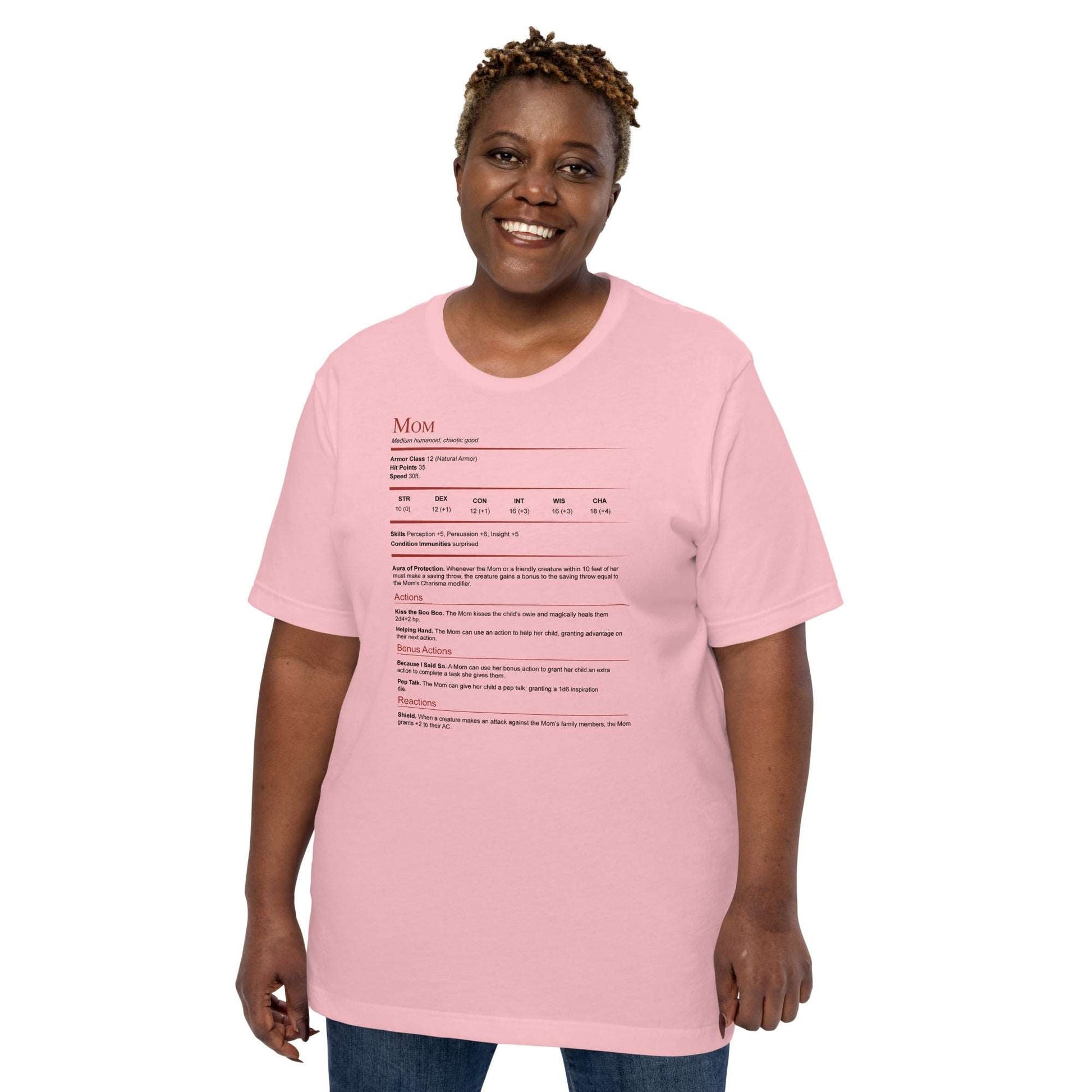 DnD Mom Stat Block Shirt - Dungeons & Dragons Mother's Day Gift T-Shirt