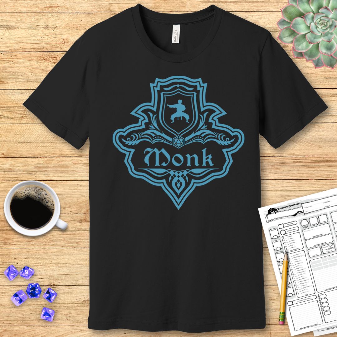DnD Monk Class Emblem T-Shirt - Dungeons & Dragons Monk Tee T-Shirt