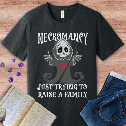 DnD Necromancer Shirt - Just Trying To Raise A Family T-Shirt