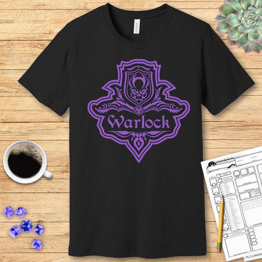 DnD Warlock Class Emblem T-Shirt - Dungeons & Dragons Warlock Tee T-Shirt