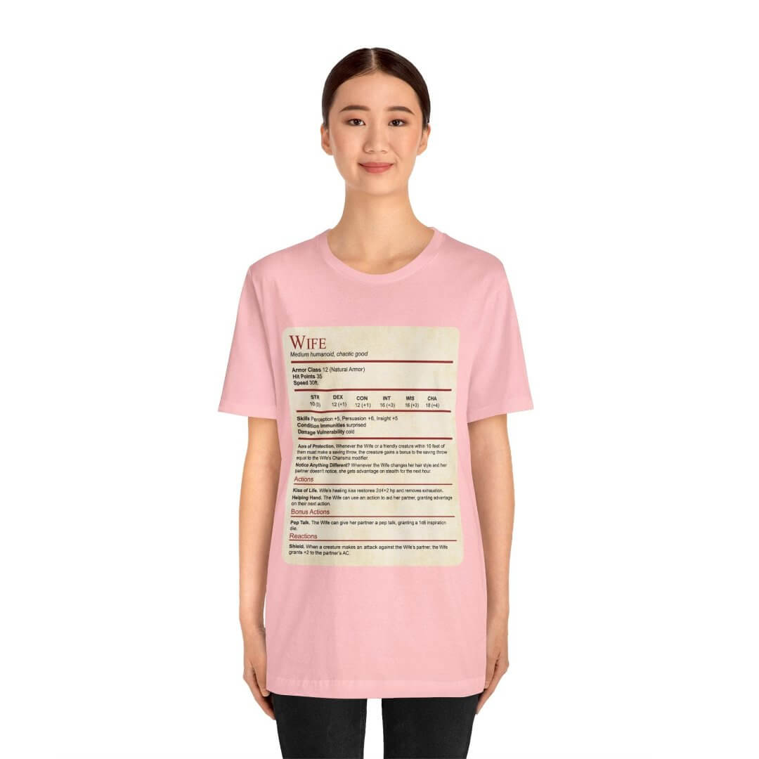 DnD Wife Stat Block T-Shirt T-Shirt