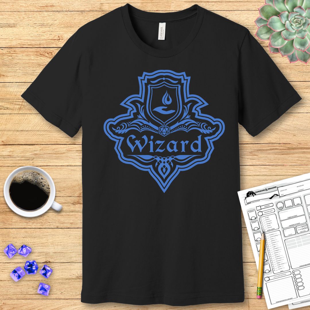 DnD Wizard Class Emblem T-Shirt - Dungeons & Dragons Wizard Tee T-Shirt