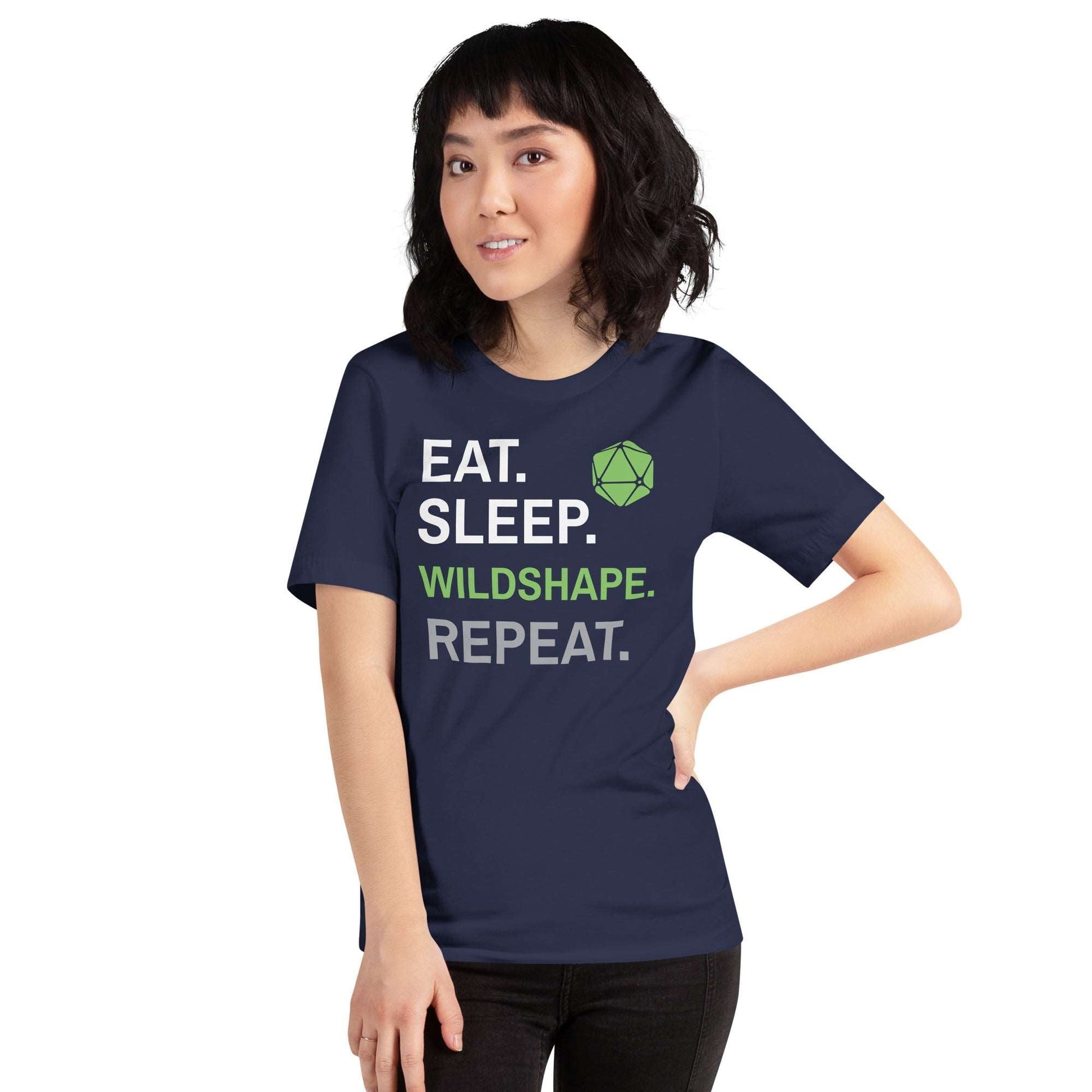 Druid Class T-Shirt – 'Eat, Sleep, Wildshape, Repeat' – Dungeons & Dragons Druid Apparel T-Shirt