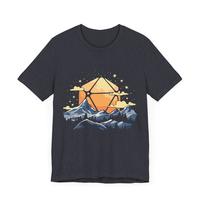 D20 Sun Landscape Blue Orange T-Shirt Heather Navy / S