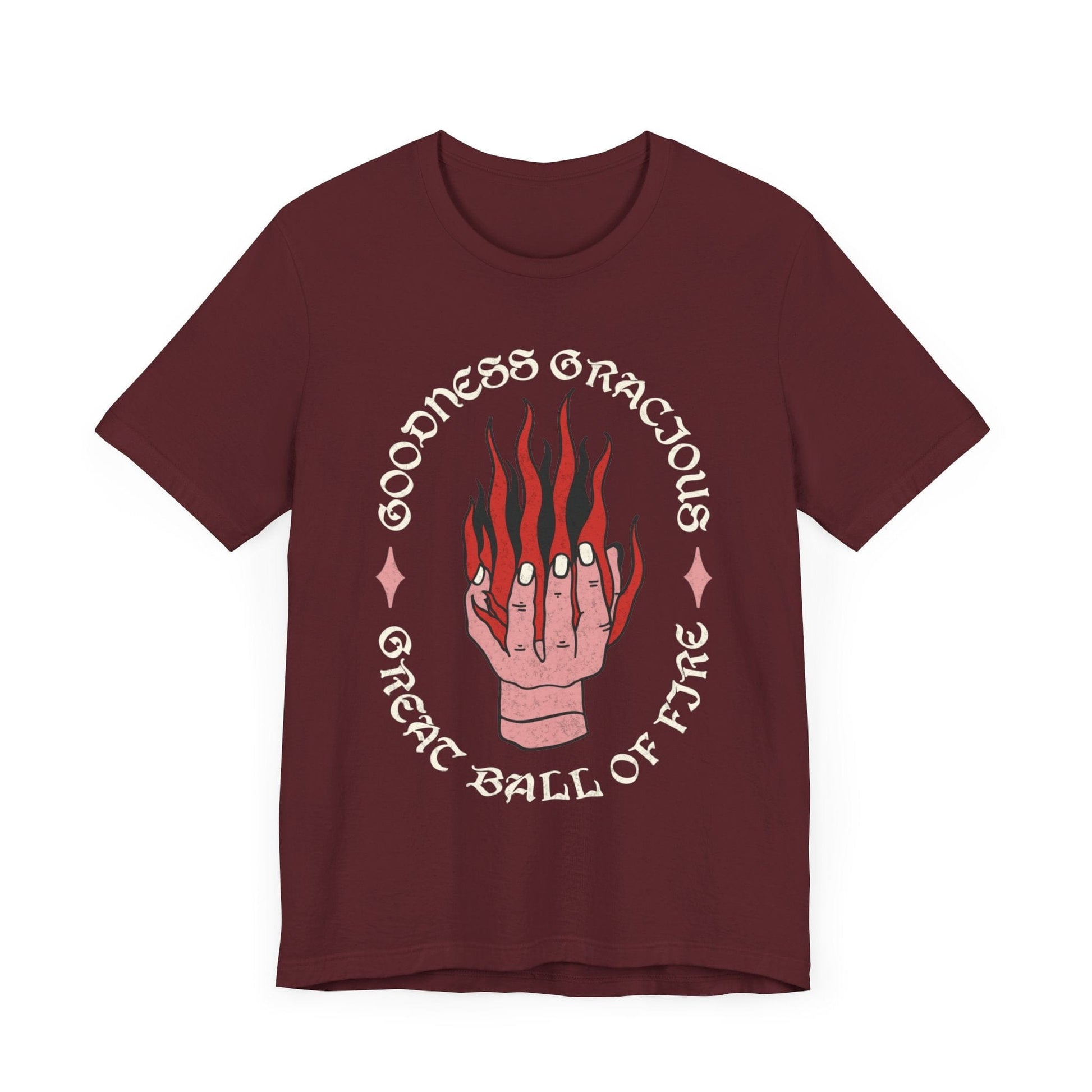 D&D Fireball Spell T-shirt T-Shirt Maroon / S