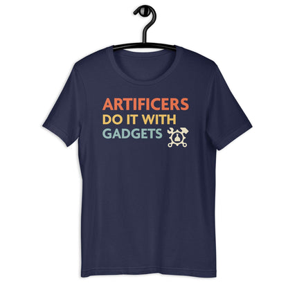 Artificers Do It With Gadgets T-Shirt – D&D Artificer Class Tee T-Shirt Navy / S