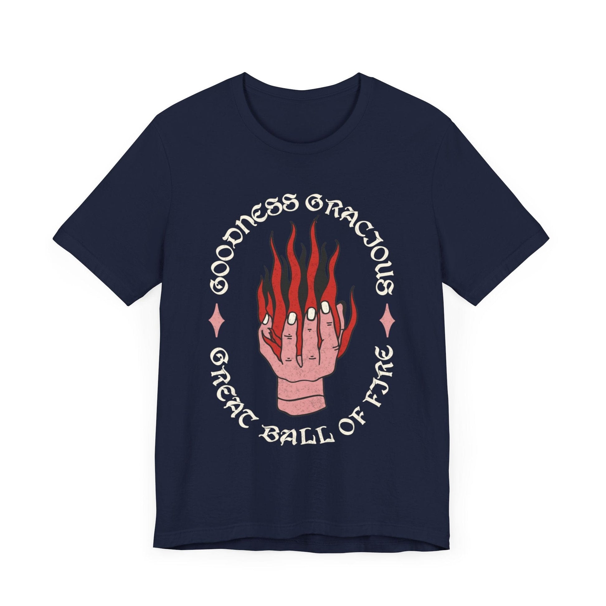 D&D Fireball Spell T-shirt T-Shirt Navy / S