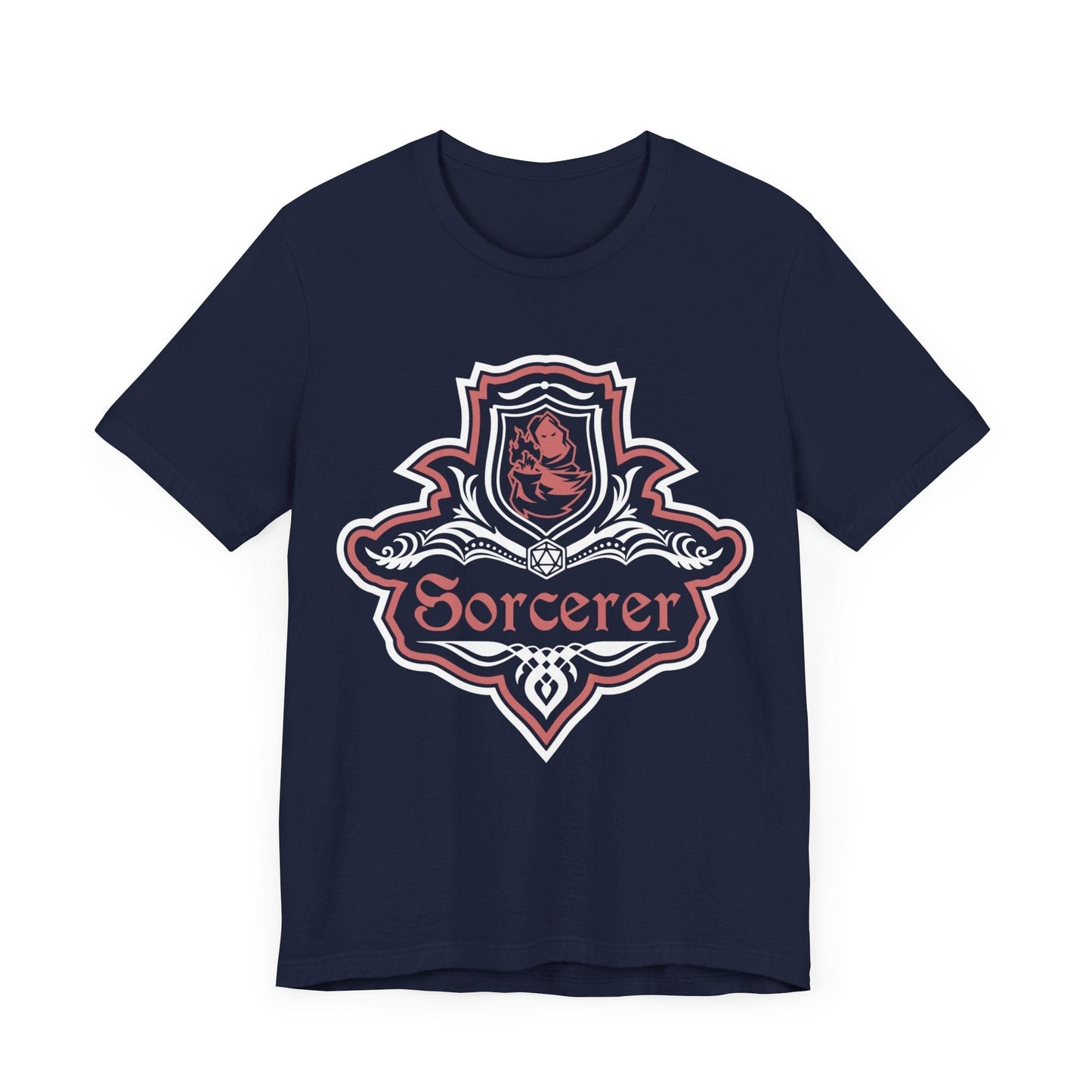 D&D Sorcerer Class Fancy Emblem T-Shirt T-Shirt Navy / S