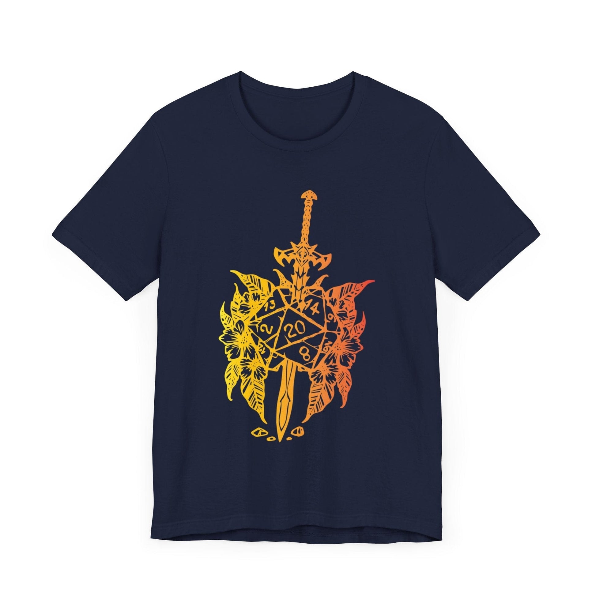 D&D Sword D20 T-shirt T-Shirt Navy / S