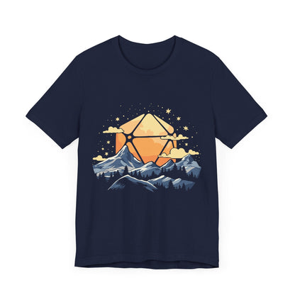 D20 Sun Landscape Blue Orange T-Shirt Navy / S