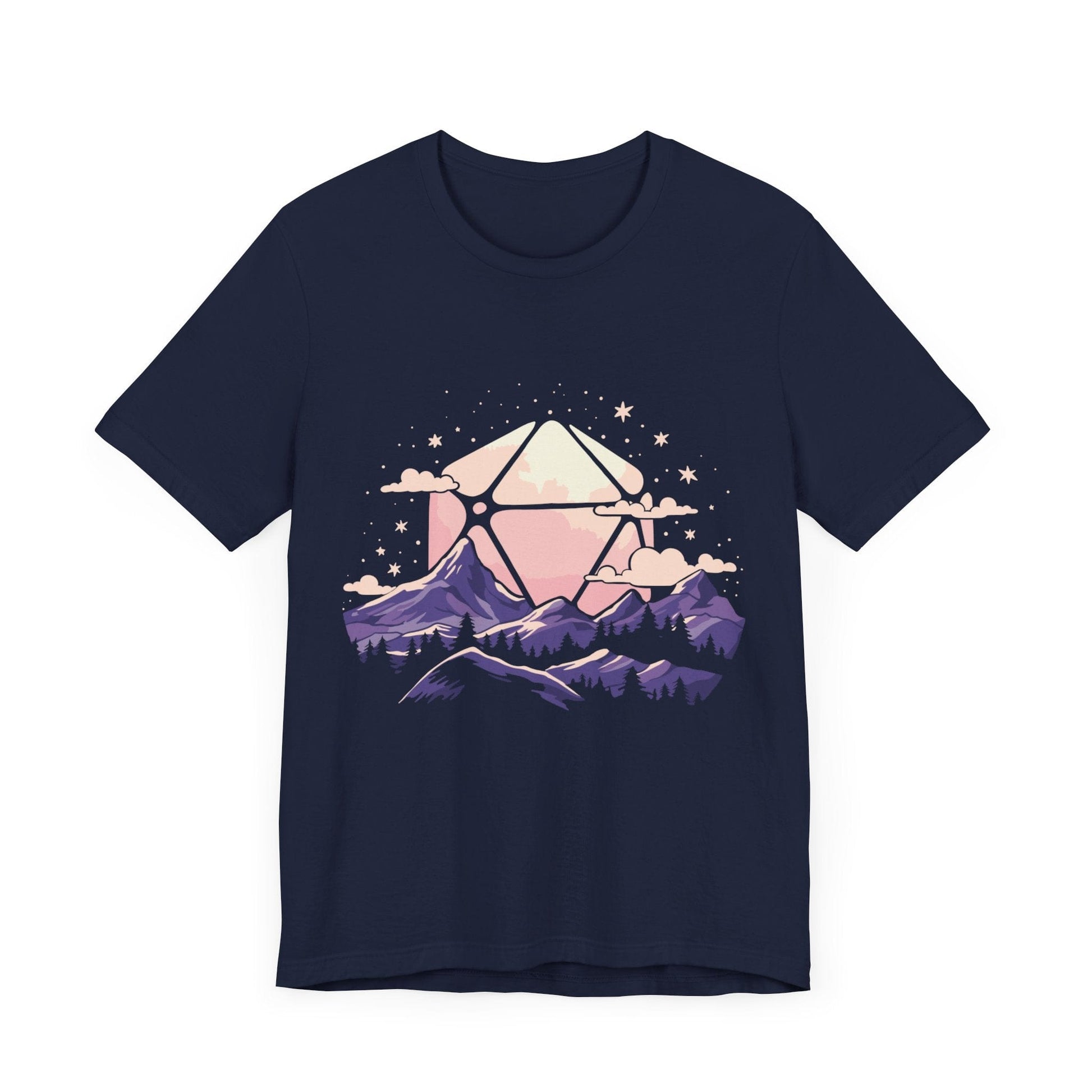 D20 Sun Landscape Purple Pink T-Shirt Navy / S