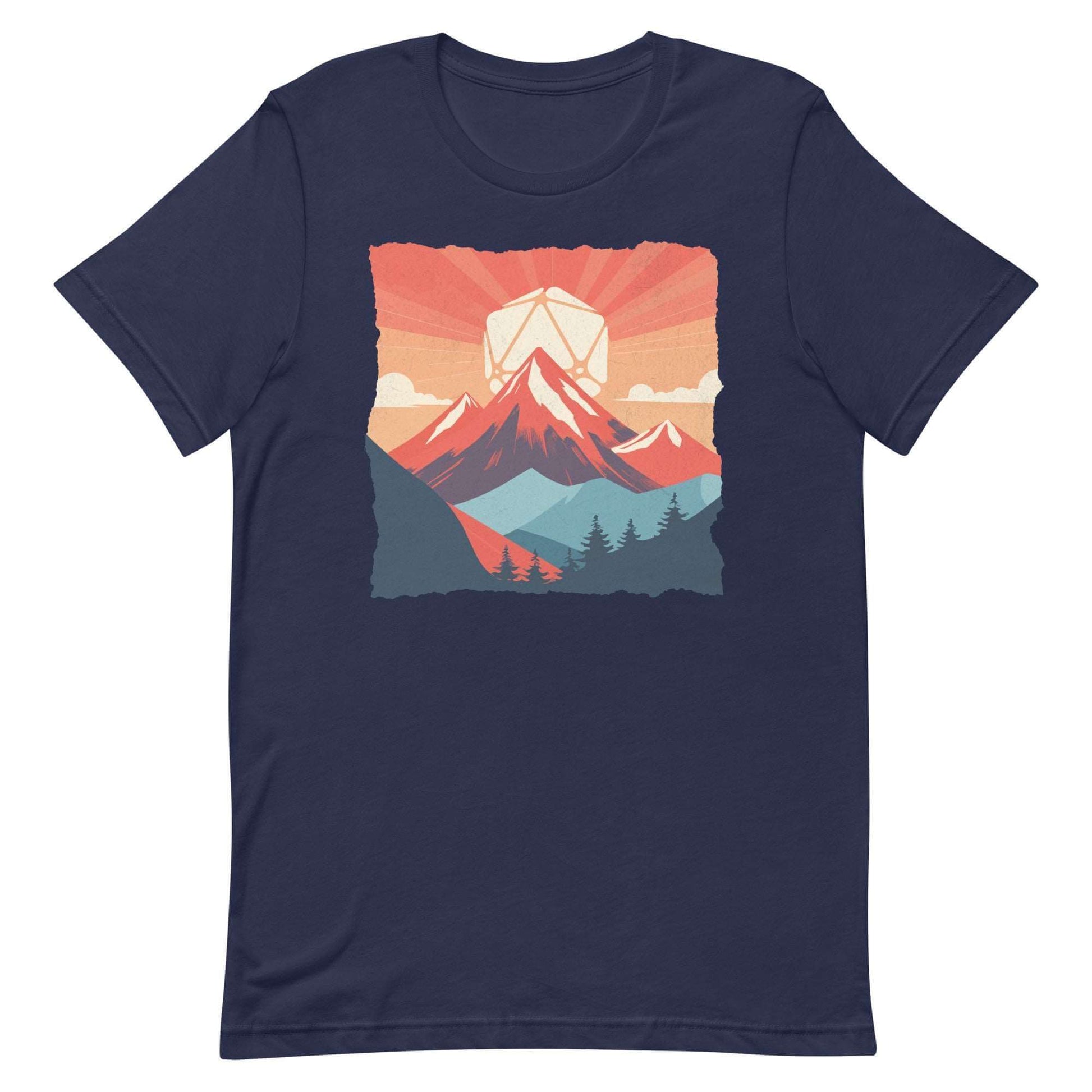 DnD D20 Landscape T-shirt - Dungeons & Dragons Tee T-Shirt Navy / S