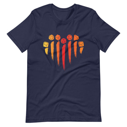 DnD Dice Heart T-Shirt - I Love Dungeons & Dragons Shirt T-Shirt Navy / S