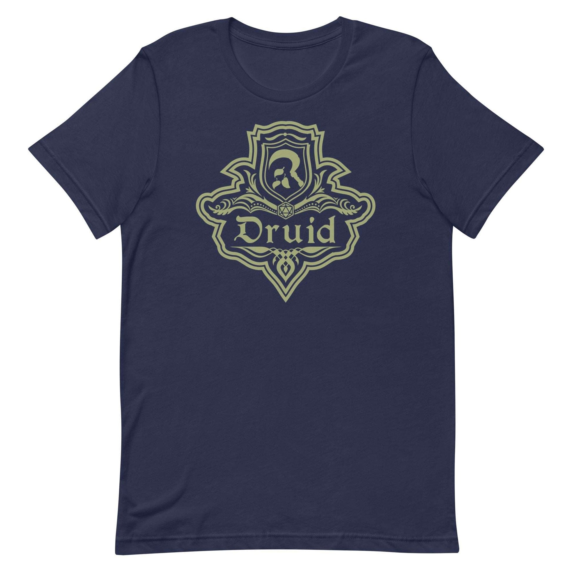 DnD Druid Class Emblem T-Shirt - Dungeons & Dragons Druid Tee T-Shirt Navy / S