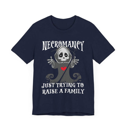 DnD Necromancer Shirt - Just Trying To Raise A Family T-Shirt Navy / S