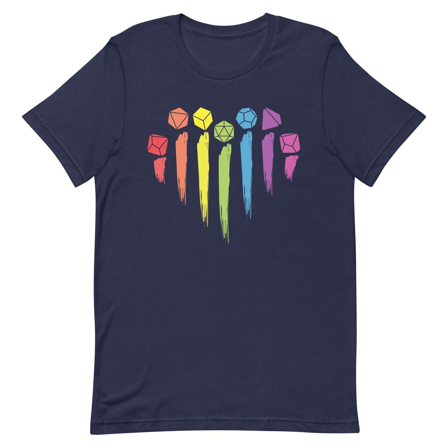 DnD Pride Shirt - Dungeons & Dragons Rainbow Heart T-shirt - RPG Pride Shirt T-Shirt Navy / S