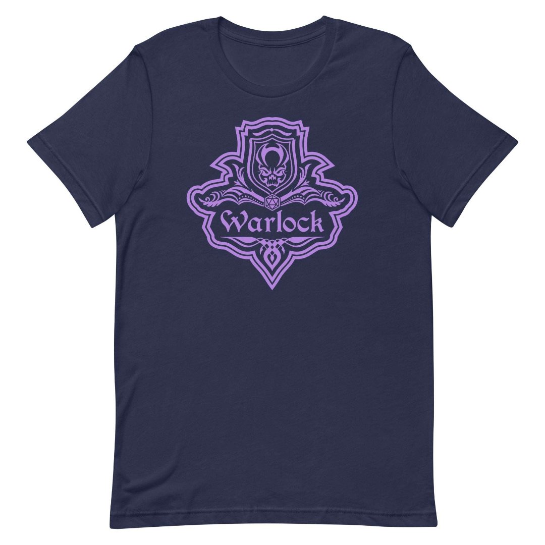 DnD Warlock Class Emblem T-Shirt - Dungeons & Dragons Warlock Tee T-Shirt Navy / S